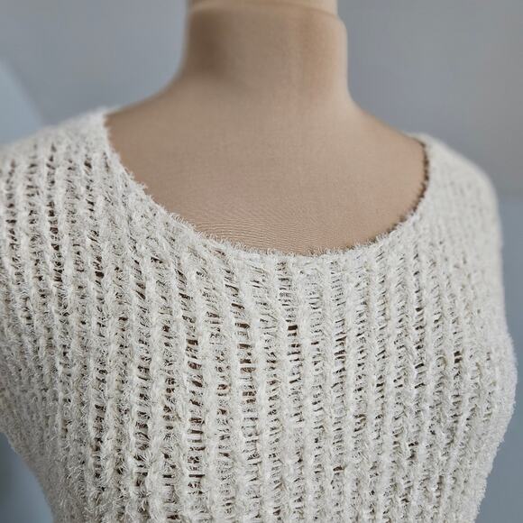 Eileen Fisher Womens Eyelash Summer Sweater Short Cap Sleeve Cream Ivory XXS - Picture 10 of 14